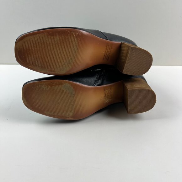 Anthropologie Silent D Black Cabre Boots with Stacked Leather Heel Size 36 - Picture 10 of 10